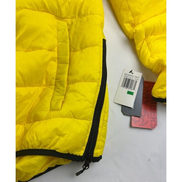 NWT Members Only Men's Popover Puffer Down Jacket Yellow Size Large - Picture 5 of 9